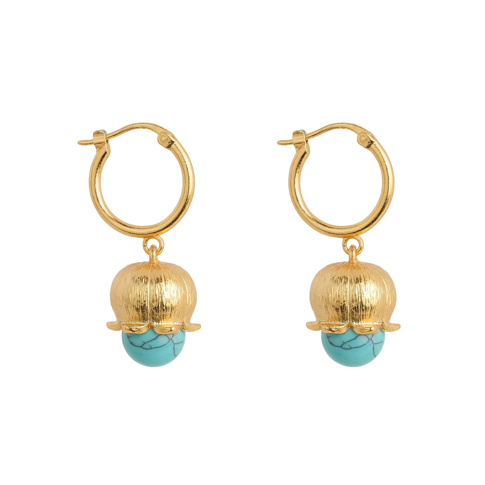 Turquoise Lantern Flower Hoops