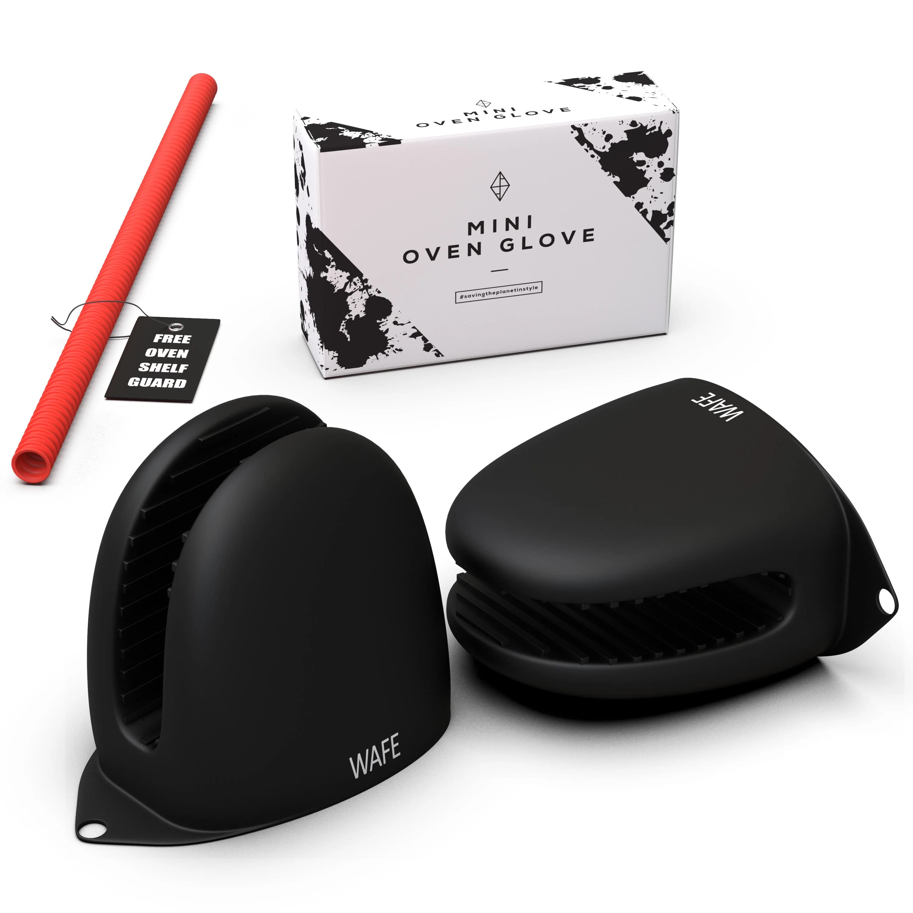 WAFE Mini-oven Kitchen Silicone Glove + Air Fryer Liner Bundle - BLACK
