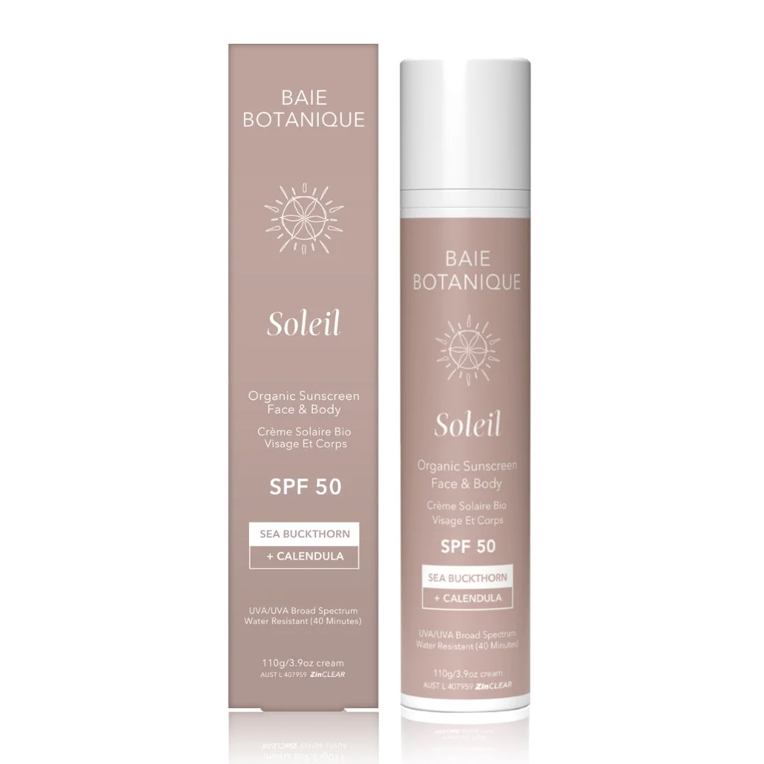 Organic Mineral Face and Body Sunscreen SPF 50 Zinc Oxide Sunblock